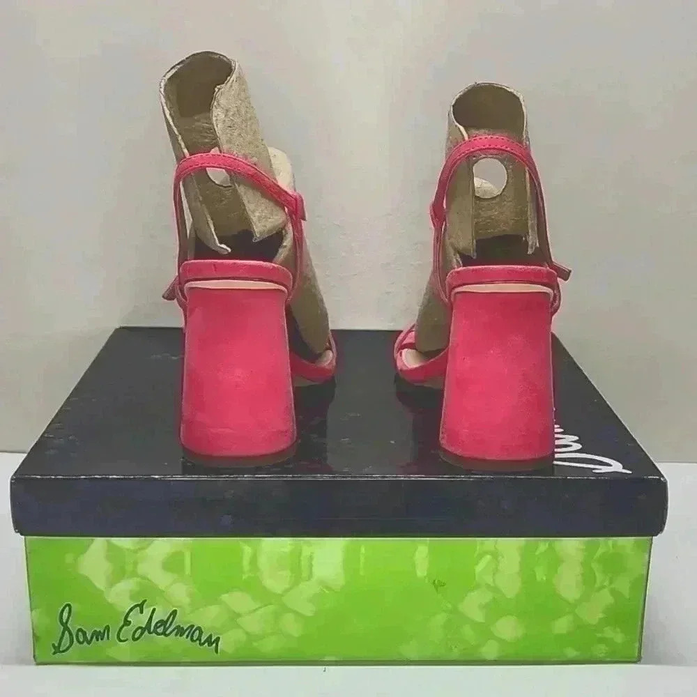 Sam Edelman kit Dahlia pink square toe slingback size 6.5 nwob - Picture 9 of 10